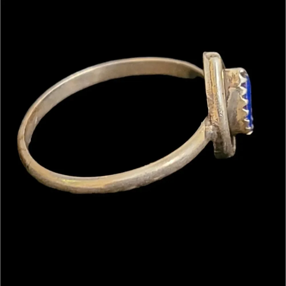 Vintage Lapis Lazuli and Sterling Silver Ring tested 925